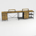 Industrial L Shaped Desk With Power Hub With 6 Drawers And Adjustable Monitor Stands - Brown Home Essentials
