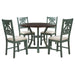 5 Piece Round Dining Table And Chair Set With Unique Legs And Hollow Chair Back Hearth and Haven