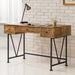 3 Drawer Writing Desk With Handles - Brown Furniture Max