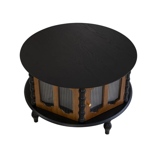 Round 3 Door Storage Coffee Table For Living Room Home Essentials
