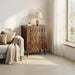 3 Drawer Dresser, Storage Cabinet With Vertical Grooves For Bedroom - Walnut Home Essentials