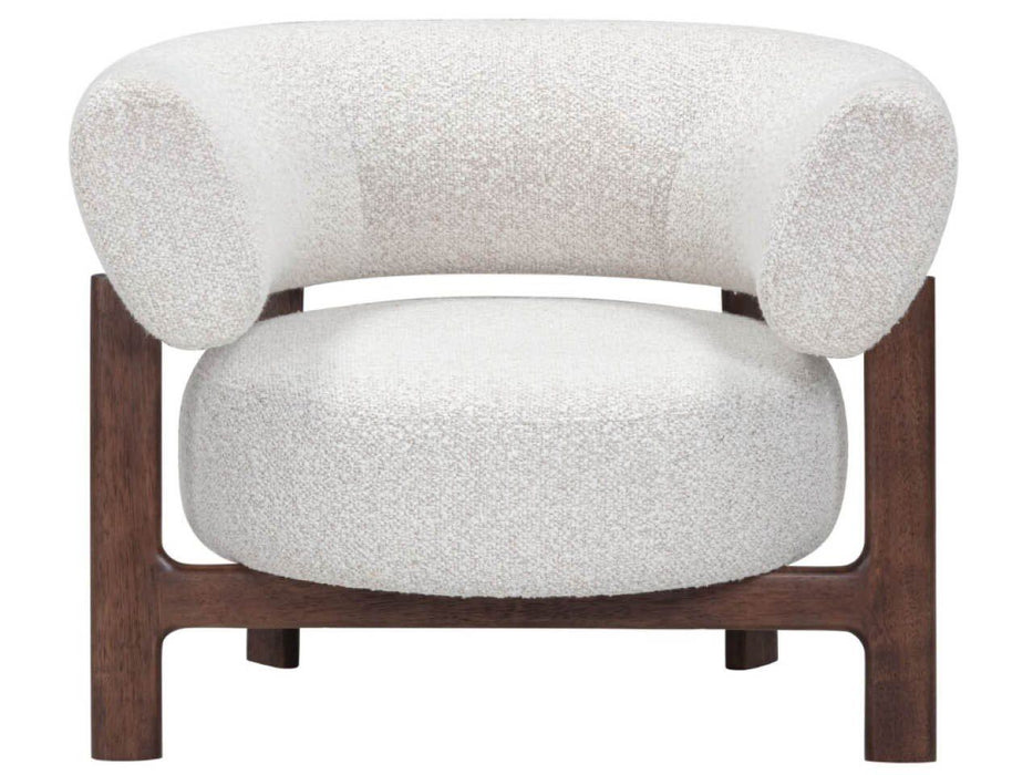 Kylo - Lounge Chair - White / Dark Brown