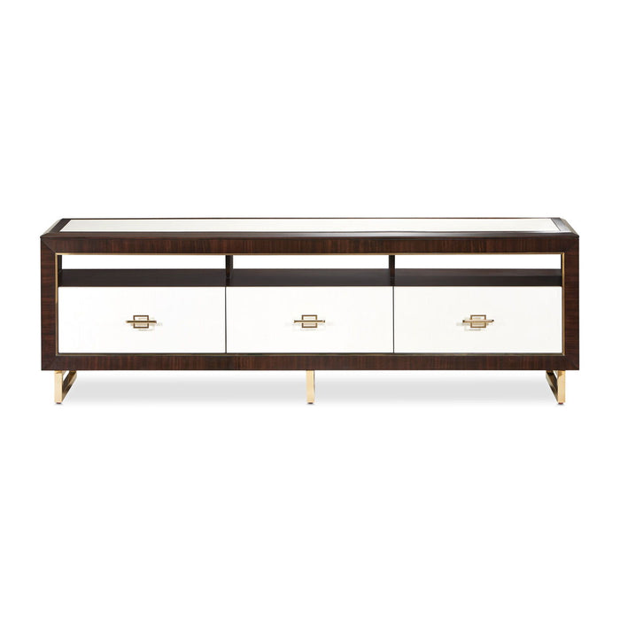 Belmont Place - Media Cabinet - White / Dark Brown