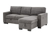 Estelle - Fabric Reversible Sleeper Sectional With Storage Chaise Drop-Down Table 2 Cup Holders And 2 USB Ports Lilola Home