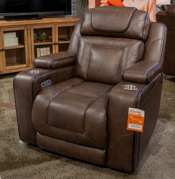 Mestrino - Power Recliner With Adjustable Headrest - Hickory Signature Design by Ashley®
