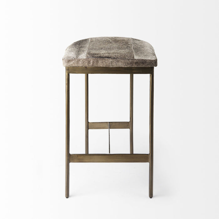 Iron Backless Bar Chair - Light Gray