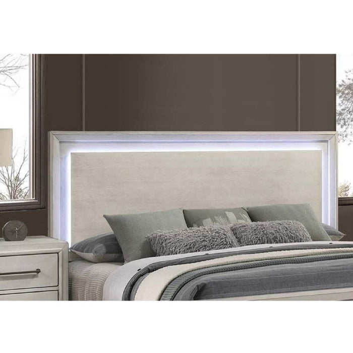 Elegant Style Bed With LED Lights On Headboard Home Essentials