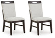Neymorton - Dining Upholstered Side Chair (Set of 2) - Light Gray / Brown Signature Design by Ashley®