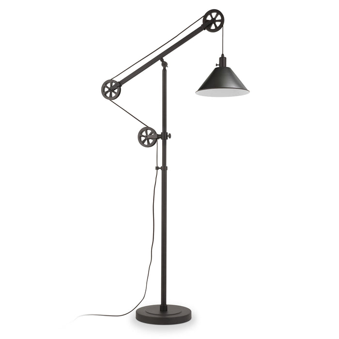 70" Reading Floor Lamp With Black Cone Shade - Black