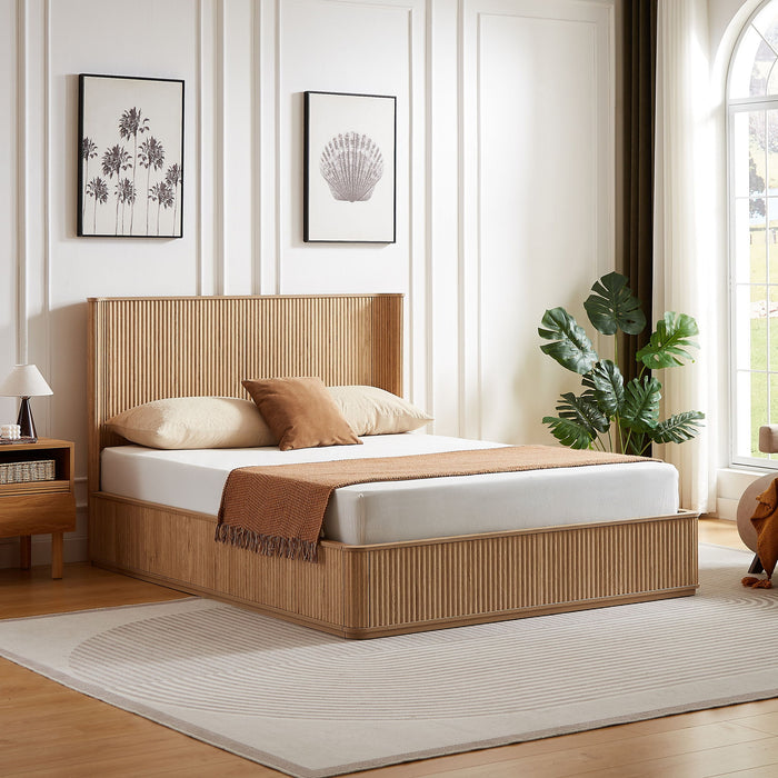 Wave Pattern Headboard Platform Bed Frame Hearth and Haven