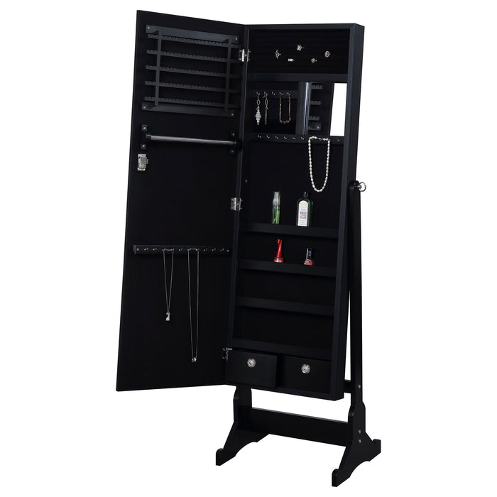 Casey - Jewelry Cheval Mirror With Storage - Black Furniture Max