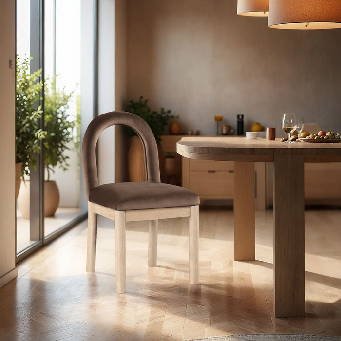 Conrad - Velvet Dining Chair With Natural Legs Meridian Furniture
