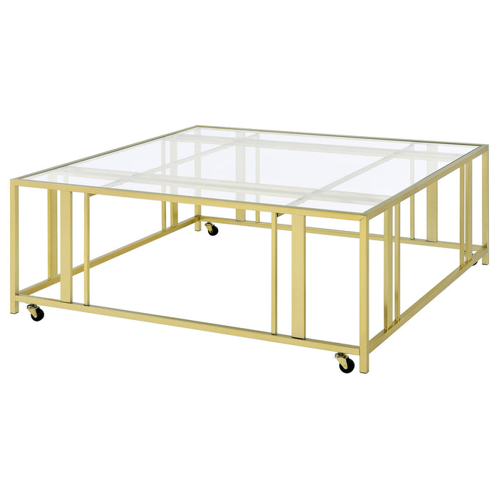 Square Coffee Table - Brushed Brass Furniture Max