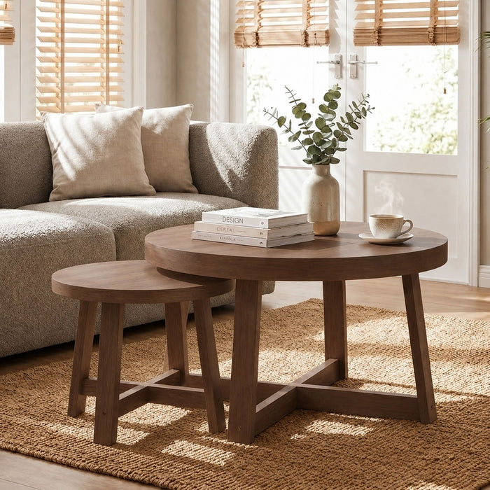 Round Nesting Stackable Tables For Living Room Home Essentials