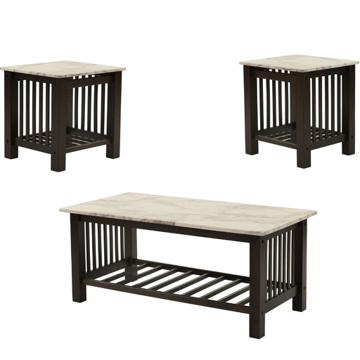 3 Piece Occasional Table Set, 1 Coffee Table And 2 End Tables, Open Storage Design - Walnut Home Essentials