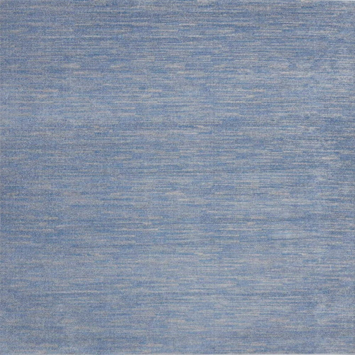 9' X 9' Square Striped Non Skid Indoor / Outdoor Area Rug - Blue / Gray