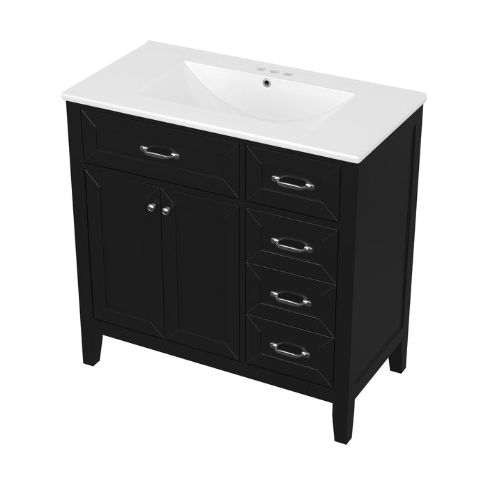 Modern Bathroom Vanity With Sink, Freestanding Design With Drawers And Doors Hearth and Haven