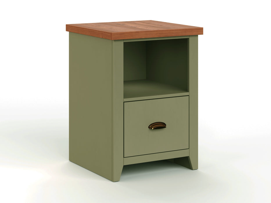 Bridgevine Home Vineyard 22" 1 - Drawer File, No Assembly Required - Sage Green And Fruitwood Finish