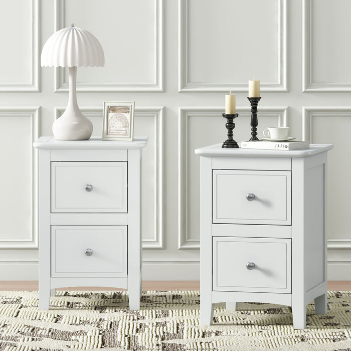 Modern Nightstand, Bed Side Table With 2 Drawers For Bedroom