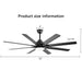 52" Smart Ceiling Fan With 8 Blades, Voice Remote Control, 6 Wind Speeds, LED Light - Black Daily Nest