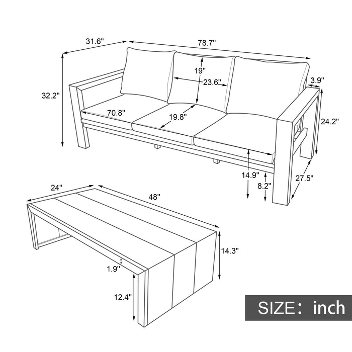 4 Piece Patio Sofa Set Hearth and Haven