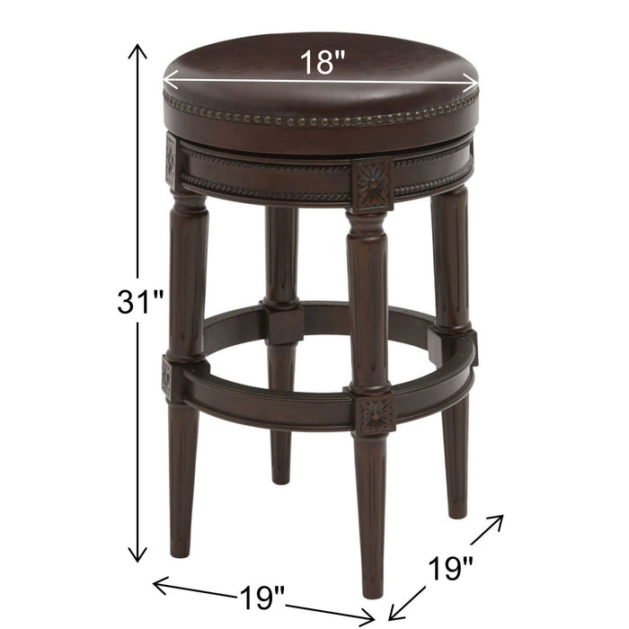 Rustic Elegance Backless Swivel Stool Home Essentials