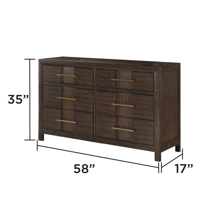 Kenzo - 6 Drawer Dresser - Walnut Matrix Furniture Group