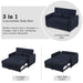 Loveseat Sofa Pull-Out Bed With Adjustable Backrest, 3 USB Ports And 2 Lumbar Pillows For Living Room Hearth and Haven