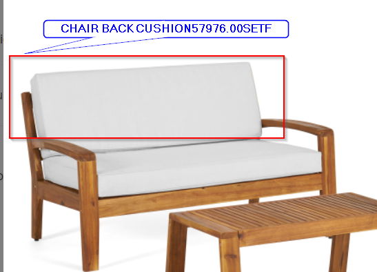 Chair Seat Cushion - White Fabric / Foam