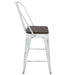 Oregon - Industrial High Back Counter Stool (Set of 2) - Vintage White / Espresso Lumi Source