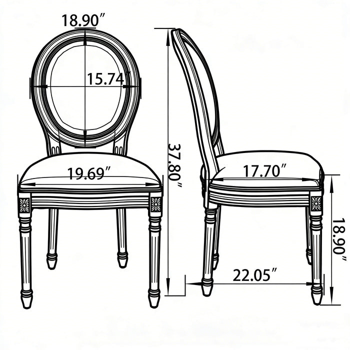 Upholstered With Round Back Dining Chairs (Set of 2) Home Essentials