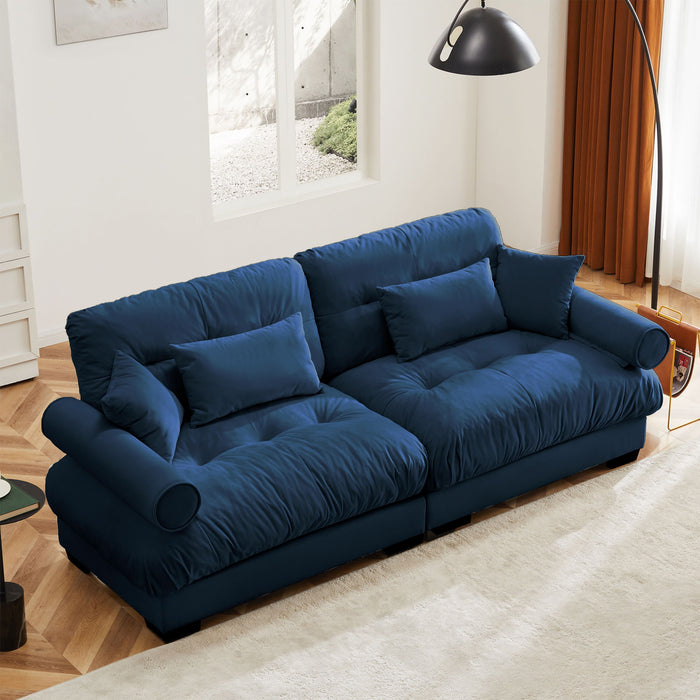 Modern Oversize Sofa With Cloud Like Comfort, Featuring Waist And Throw Pillows Home Essentials