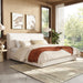 Upholstered Platform Bed Frame With Oversized Plush Pillow Headboard Artistry At Home