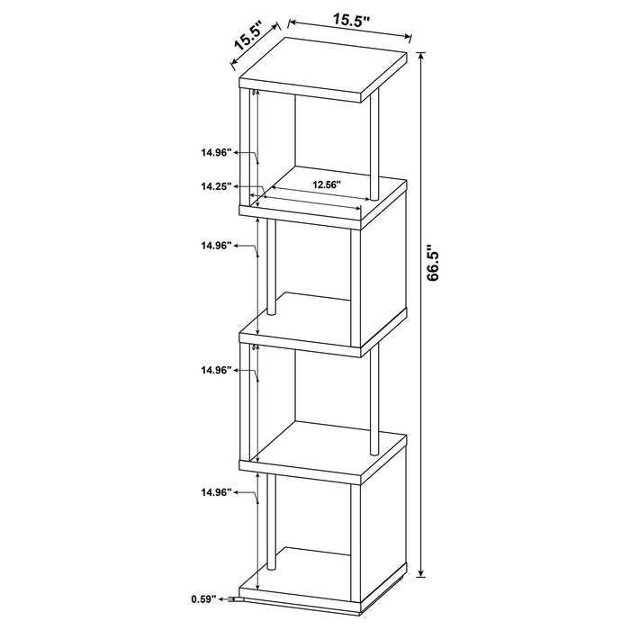 4 Tier Bookcase With Accents Furniture Max