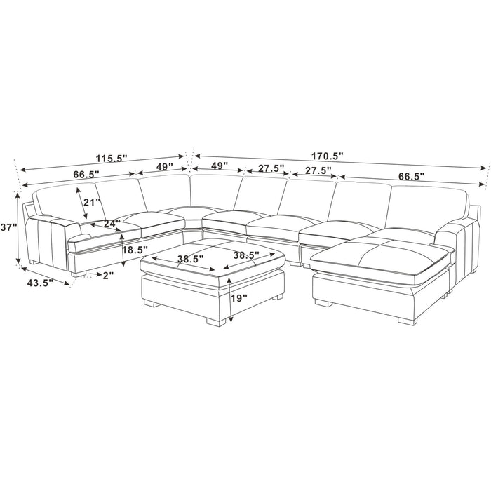Large Seating Modular Sectional Home Essentials