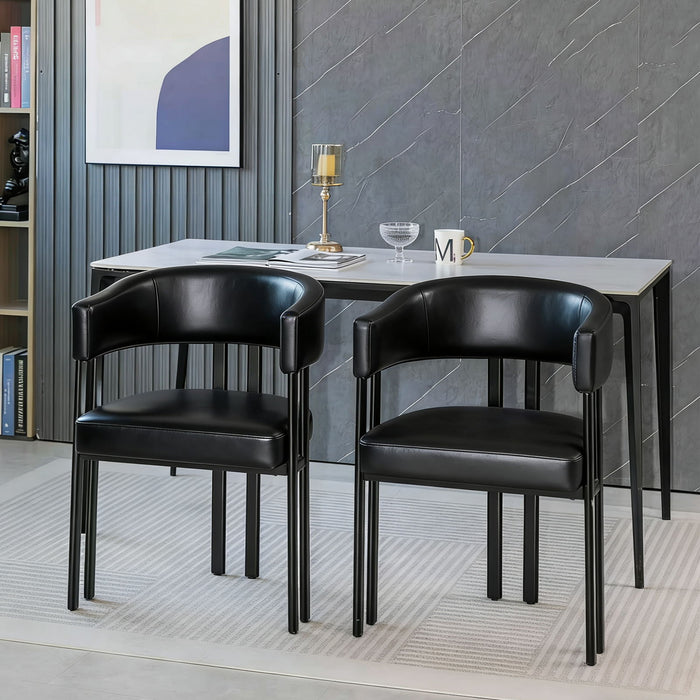 Modern Dining Upholstered Barrel Chair With Curved Back And Armrests Home Essentials