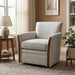 Swivel Accent 360° Rotating Armchair With Turntable Base For Living Room - Cream Beige Home Essentials
