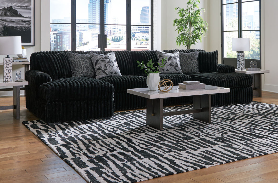 Midnight-Madness - 3 Piece Sectional Signature Design by Ashley®