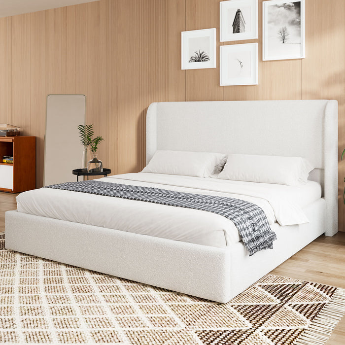 Upholstered Cloud Bed Frame With Headboard Home Essentials