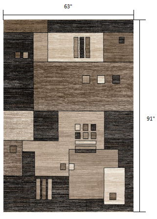 5' x 7' Abstract Dhurrie Area Rug - Beige
