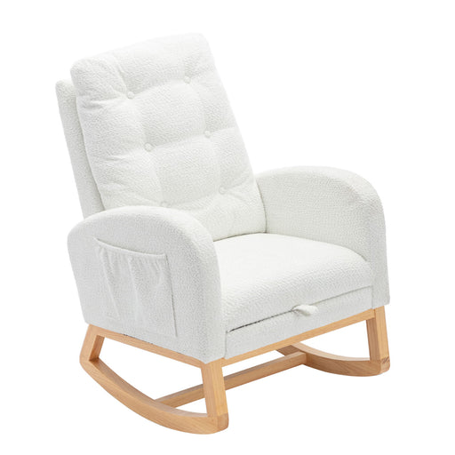 Accent Rocking Chair With Footrest, High Back Home Essentials