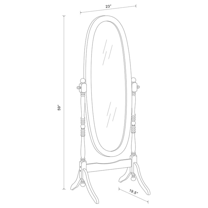Dunne - Cheval Mirror With Oval Frame Furniture Max