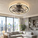 Ceiling Fan With Lights Remote Control, 6 Speeds 3 Color Caged Ceiling Fan - Matte Black Daily Nest