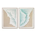 Framed Ocean Wave Wall Art, Textured Canvas Painting, Beach Decor For Living Room (Set of 2) - Aqua Blue Daily Nest