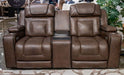 Mestrino - Power Recline Loveseat/Fridge Cooler - Hickory Signature Design by Ashley®