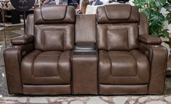 Mestrino - Power Recline Loveseat/Fridge Cooler - Hickory Signature Design by Ashley®