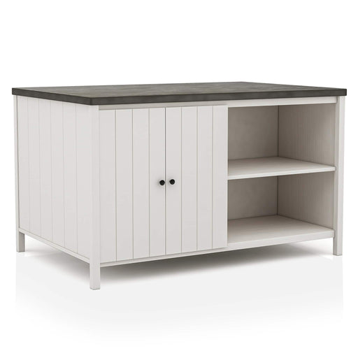Counter Height Dining Table With Storage Cabinet Base - Dark Gray / Off White / Off White / Gray Home Essentials