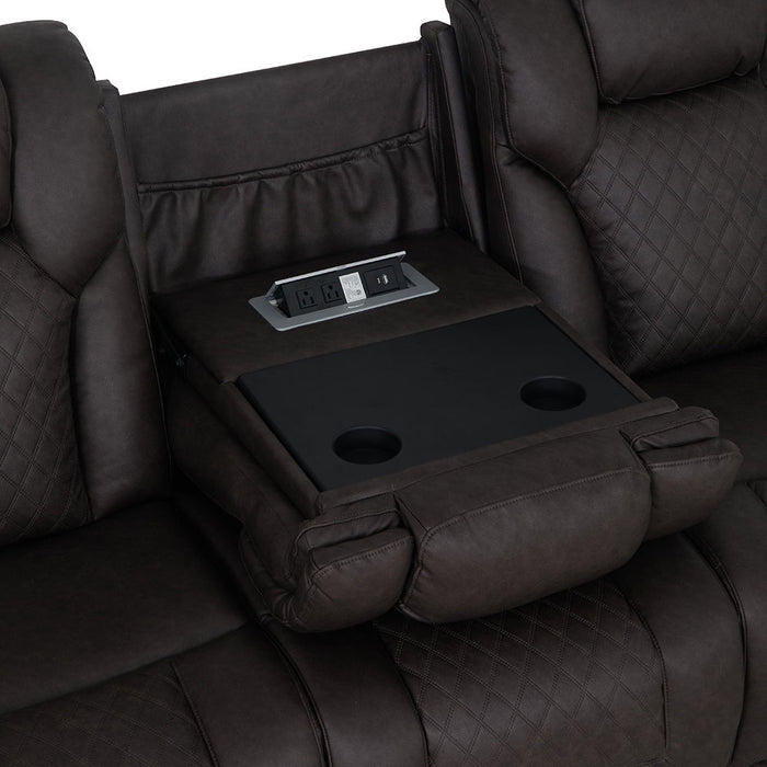 Wendell - Power Motion Sofa With Dropdown Table, Storage, USB & LED - Dark Gray ACME