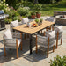 7 Piece Outdoor Dining Set With Table And Chairs - Beige / Teak / White Noble House