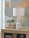 Perringhill - Metal Table Lamp - Distressed White Signature Design by Ashley®